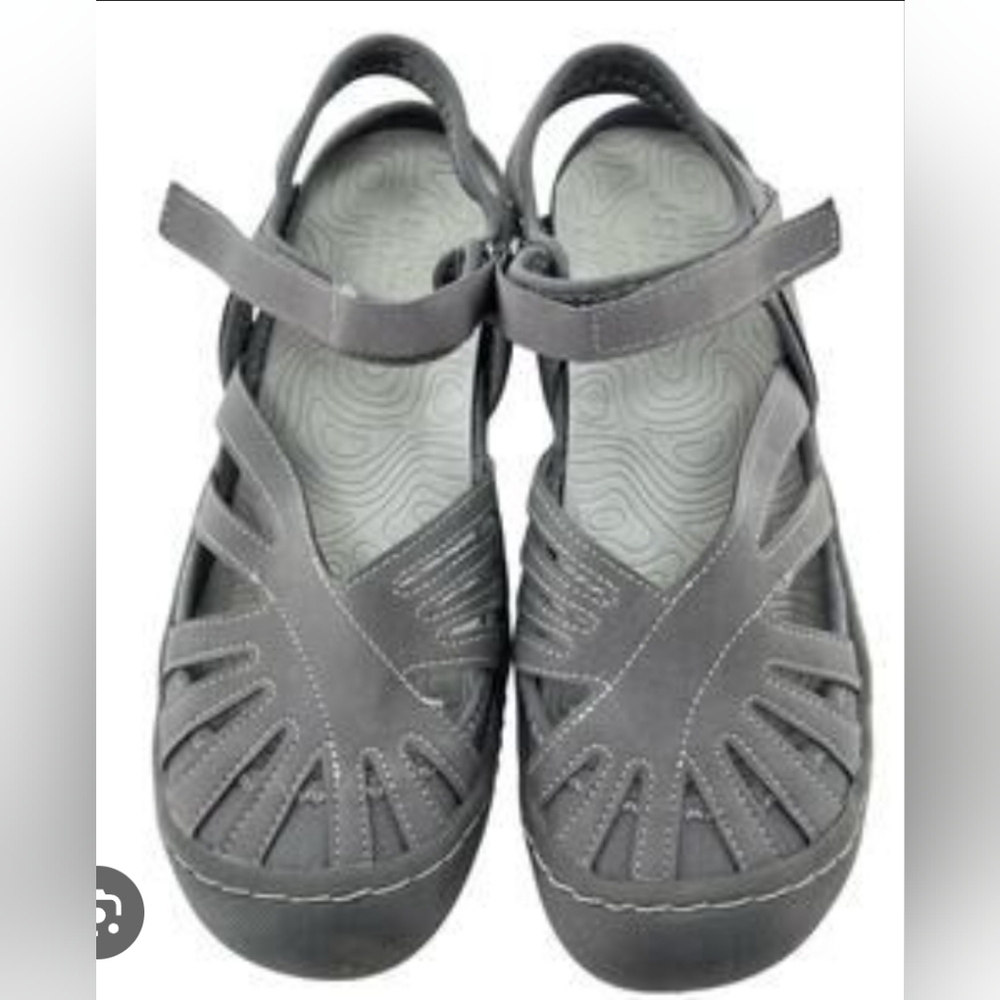 Jambu Adventure Design Sandals Leather Cutout Comfort Shoes grey Womens Size 8